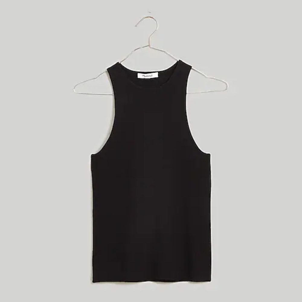Madewell "The Signature Knit Cutaway Sweater Tank" in Black, Medium